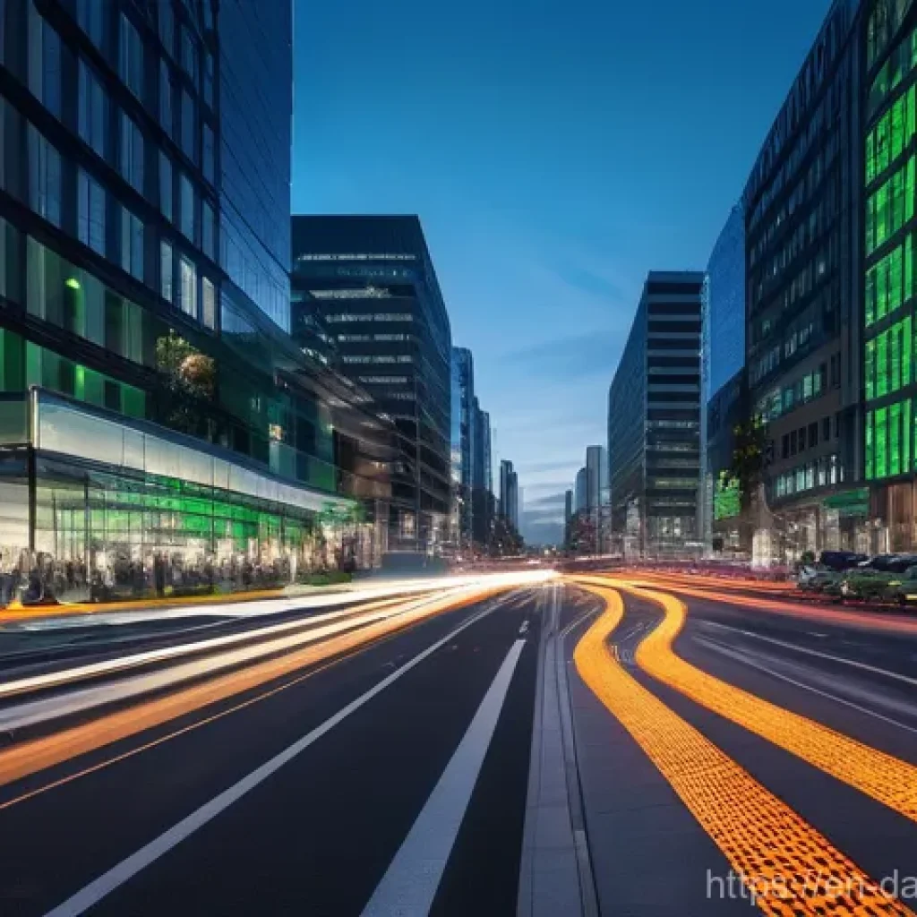 빅데이터를 통해 보는 지역 사회 - **Prompt Title: Seamless Urban Flow with Smart Data**
**Image Prompt:** A bustling, modern city ...