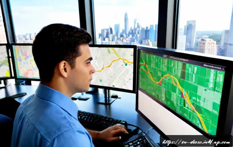 Home 17 빅데이터를 통한 공공 서비스의 혁신 - Photorealistic modern city public service operations center, diverse civic data analysts studying an...